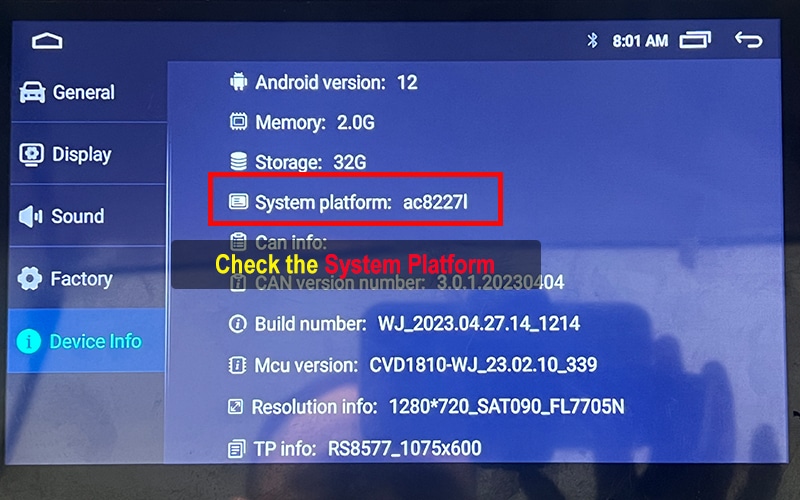 Sistem Bilgisi Ekranı