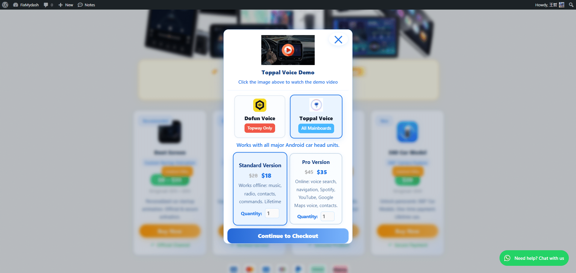 FixMyDash offizielle Website Kauf Seite für Toppal Activation Code