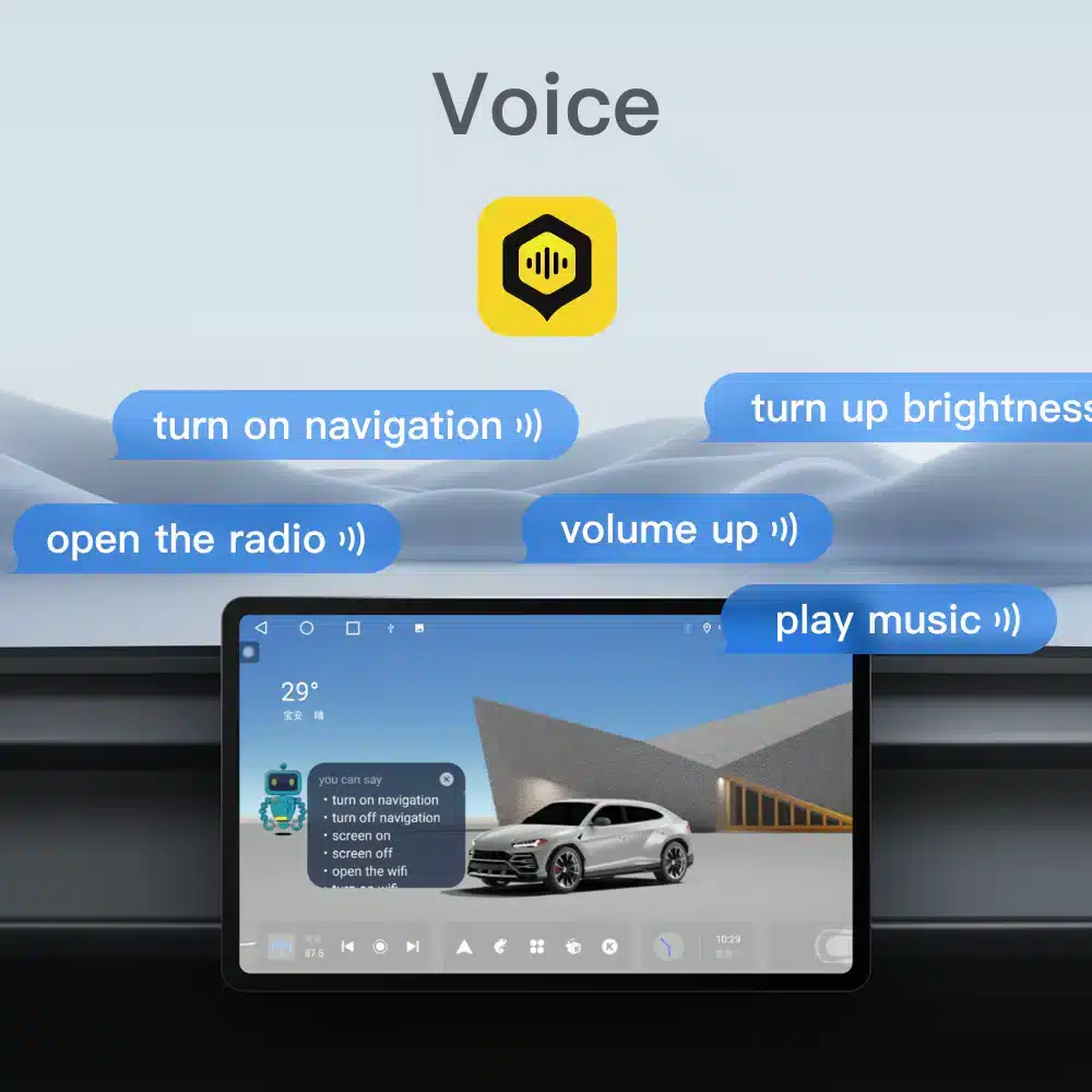 Dofun Voice assistant command word list showing sample voice commands for easy use