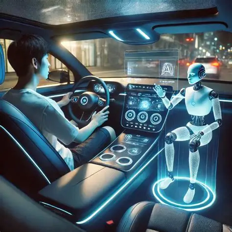 Driver using Dofun Voice assistant for hands-free navigation and phone call control inside the car