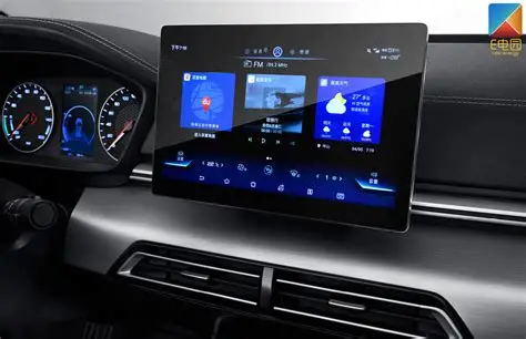 Modern Android head unit in a car dashboard
