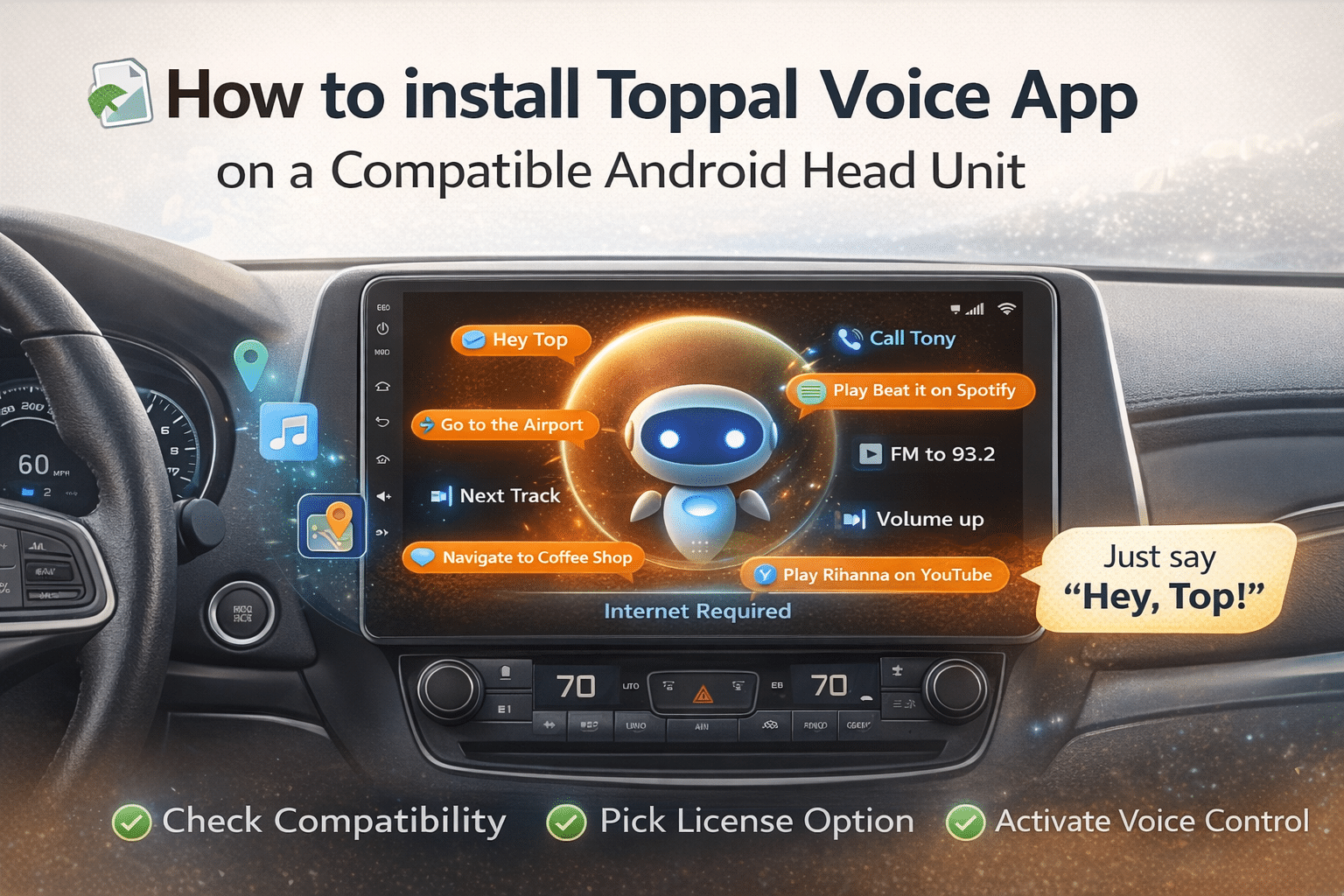 How to install Toppal Voice Assistant App on a compatible Android head unit