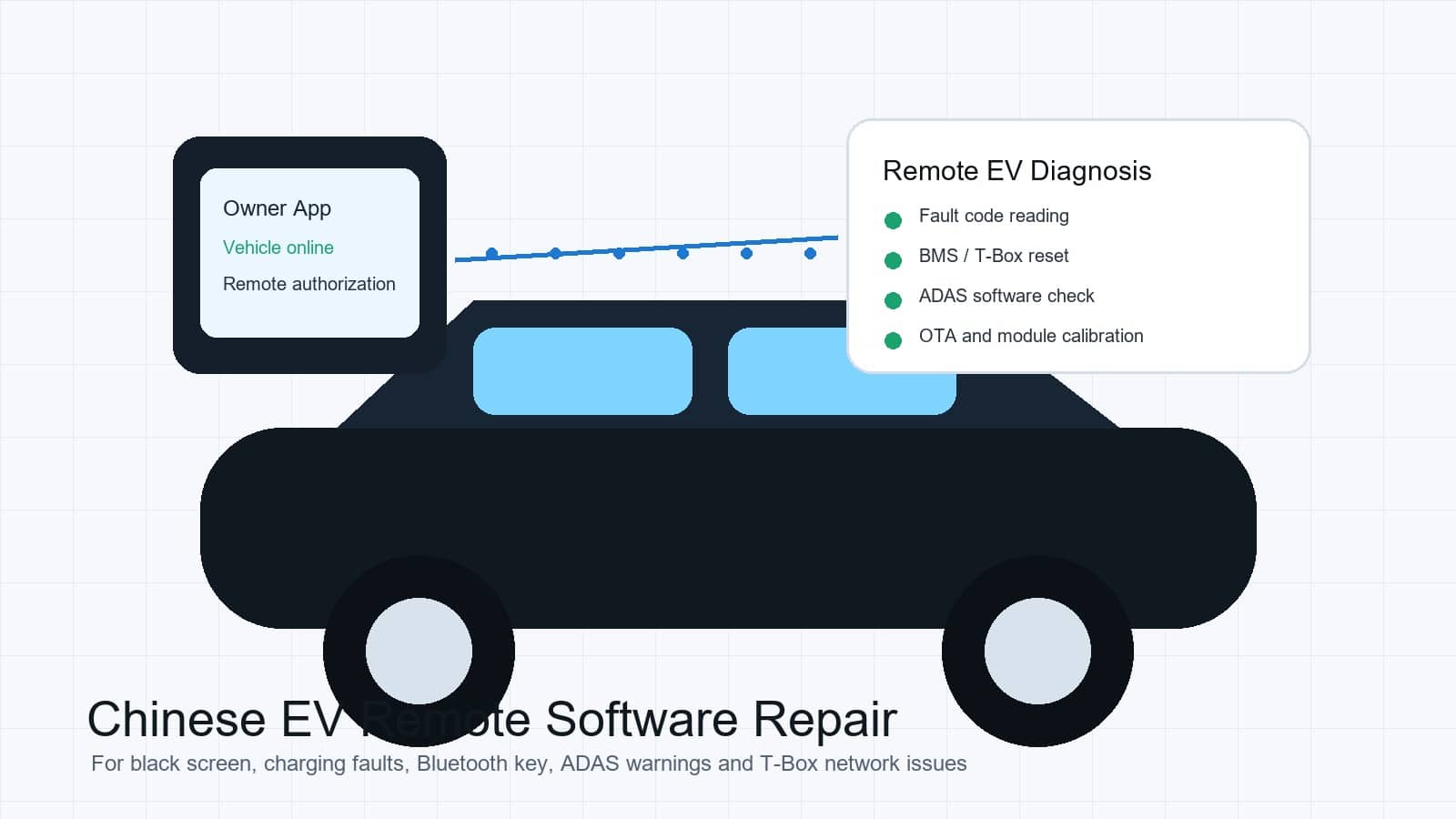 Chinese EV remote diagnosis software repair overview