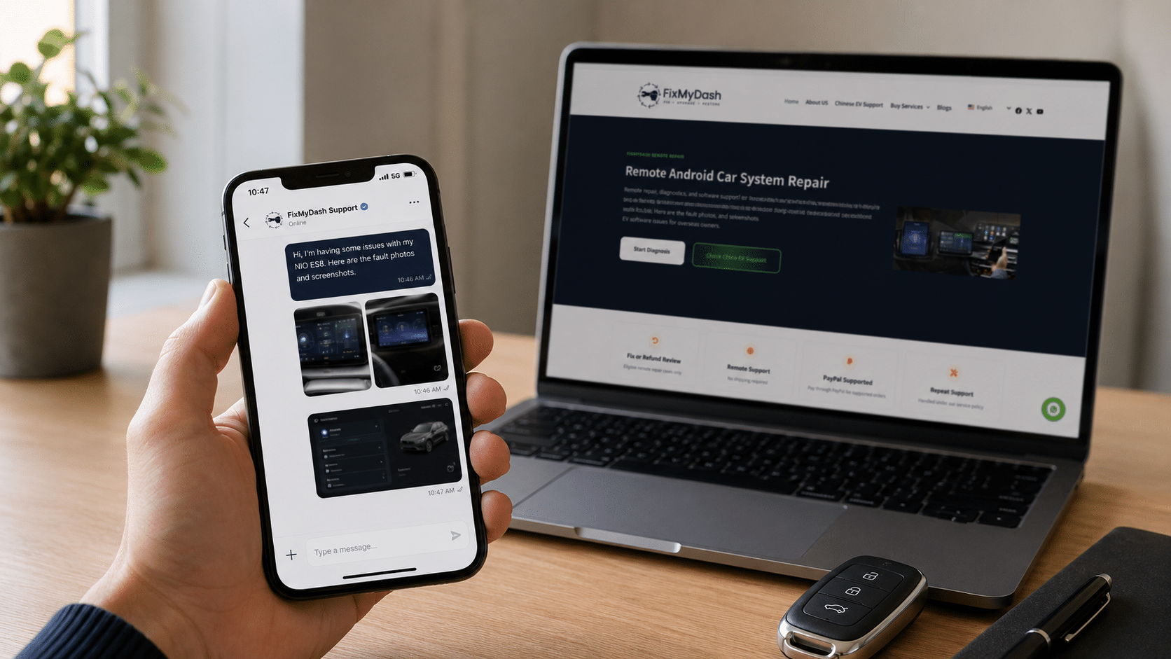 Submit NIO software repair service fault photos and videos to FixMyDash